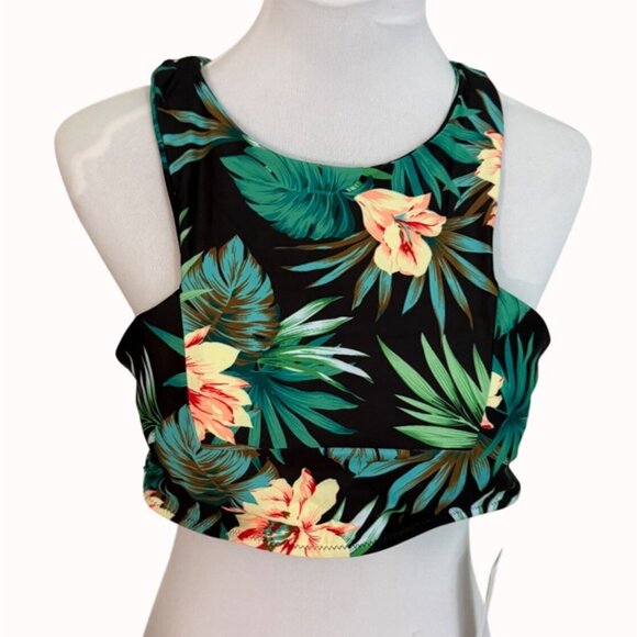 Cupshe Tropical Floral Bikini Set Size XXL Two Piece Racerback High Cut Bottoms - Picture 4 of 11